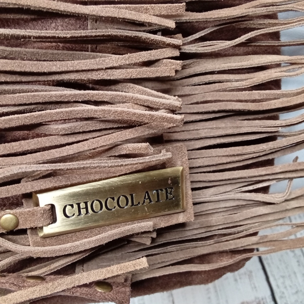 Chocolate New York Fringe Purse - Picture 3 of 8